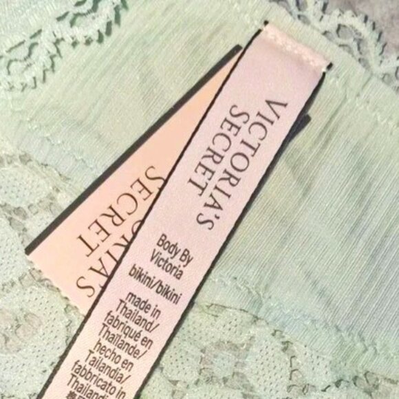 VICTORIA SECRET Body by Victoria Bikini Panty Size XL Silky Lace Mint Rare NWT - Picture 8 of 8
